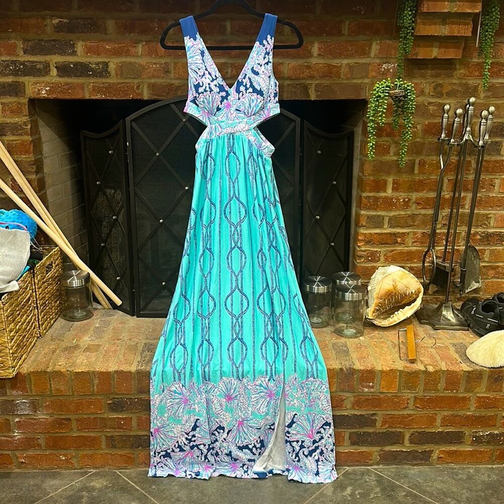 🦄🦄 Lilly Pulitzer Marcia Cutout Maxi Dress Size 2🦄🦄